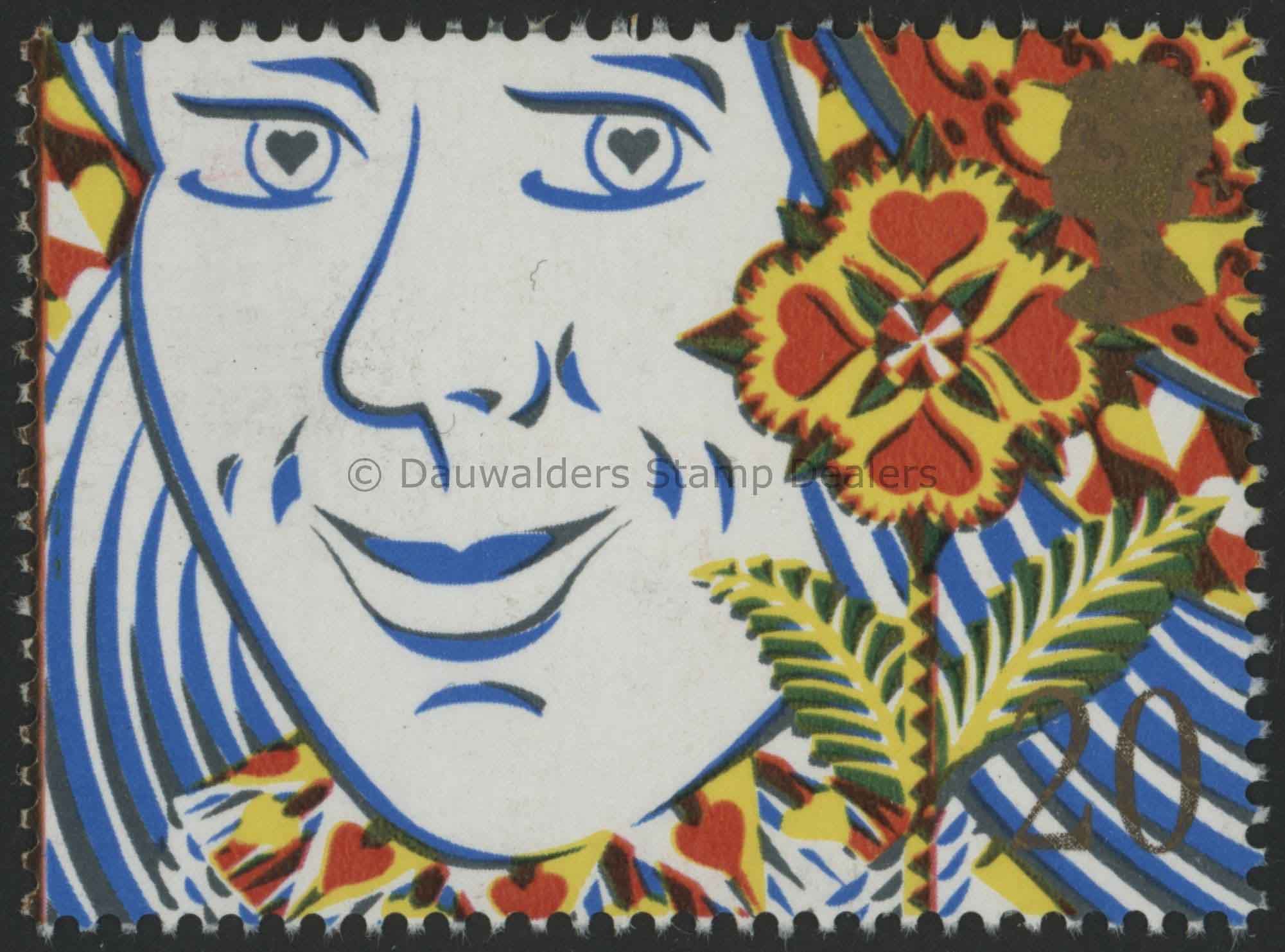 SG1491 20p Queen of Hearts 1990 Greetings