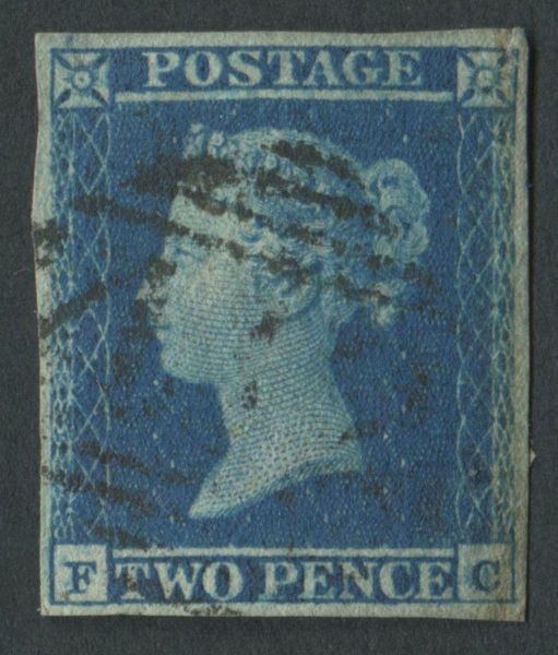 SG15 2d Deep Blue, Pl4, FC, 4 Margins, tiny nick at top right corner