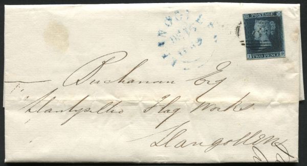 SG15 2d deep full Blue ID lovely colour, cover to Llangollen plate 3