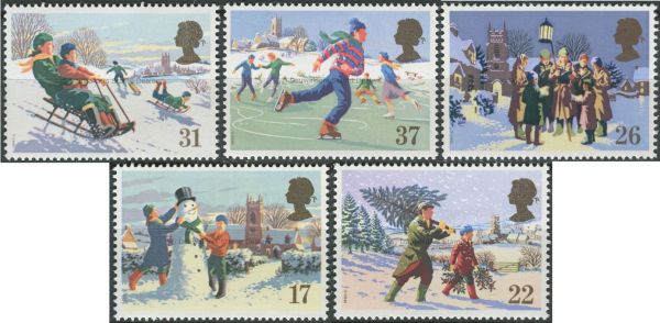 SG1526-1530 Set of 5 1990 Christmas