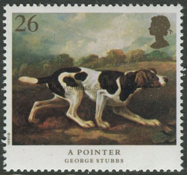 SG1532 26p A Pointer 1991 Dogs by Stubbs