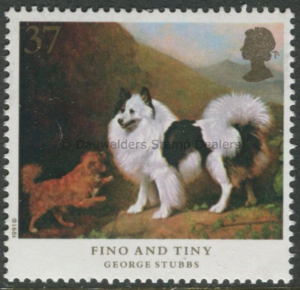 SG1535 37p Fino and Tiny 1991 Dogs by Stubbs