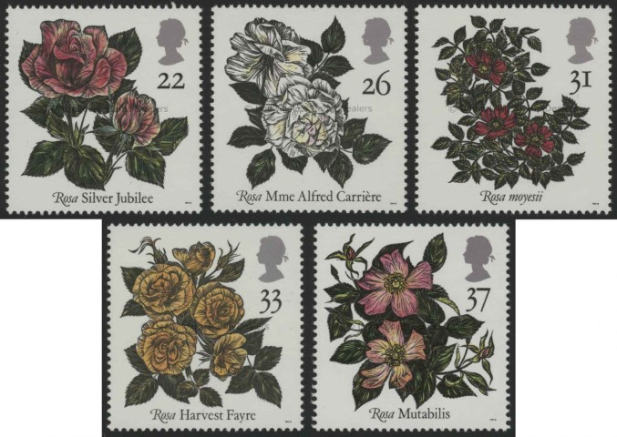 SG1568-1572 Set of 5 1991 Roses