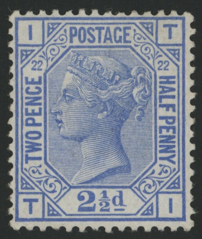 SG157 2d Blue plate 22 U/M