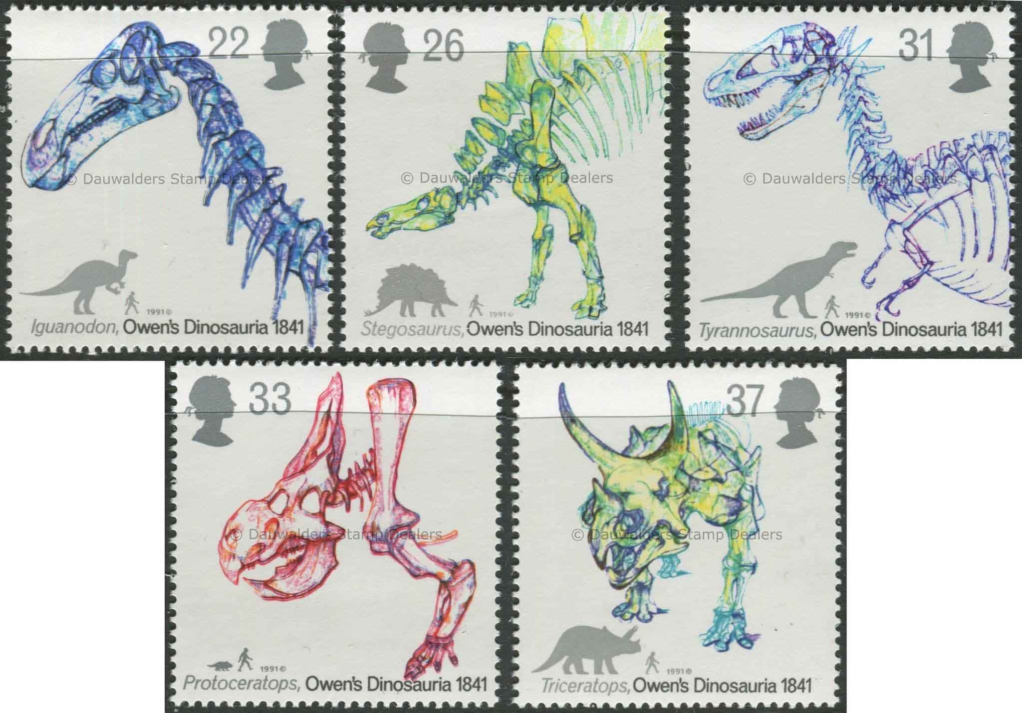 SG1573-1577 Set of 5 1991 Dinosaurs