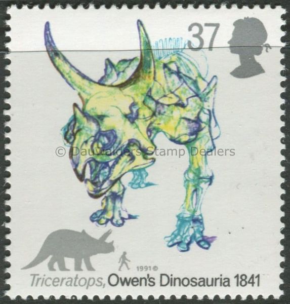 SG1577 37p Triceratops 1991 Dinosaurs