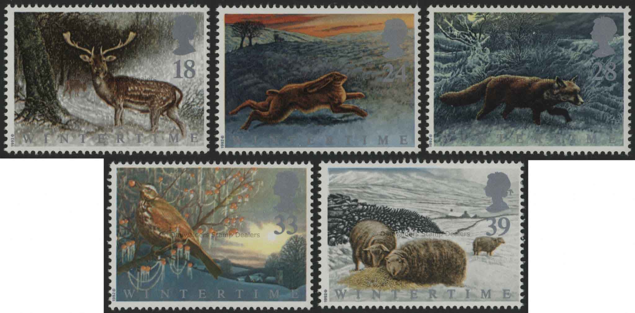 SG1587-1591 Set of 5 1992 Wintertime