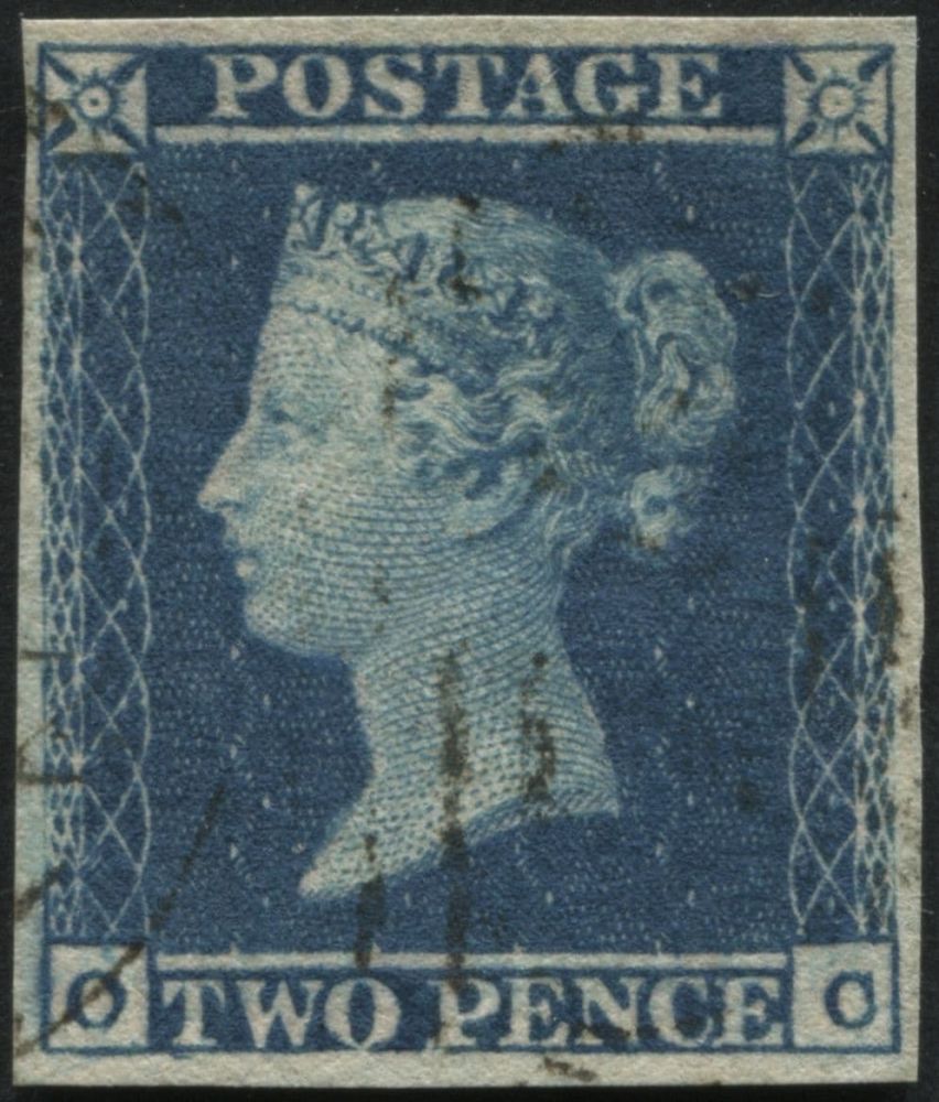 SG15aa Twopence Violet Blue, 4 margins F/U on Lavender tinted paper (thicker) with RPS cert