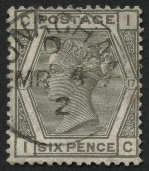 SG161 6d Grey plate 17 IC, superb Donaghan cds