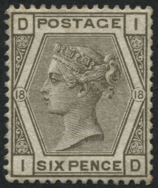 SG161 6d Grey plate 18 U/M