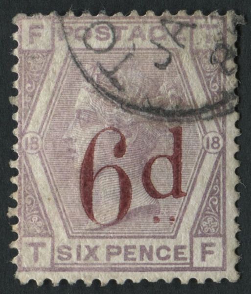 SG162 specK8bh 6d Lilac TF variety right dot in 2 halves V fine