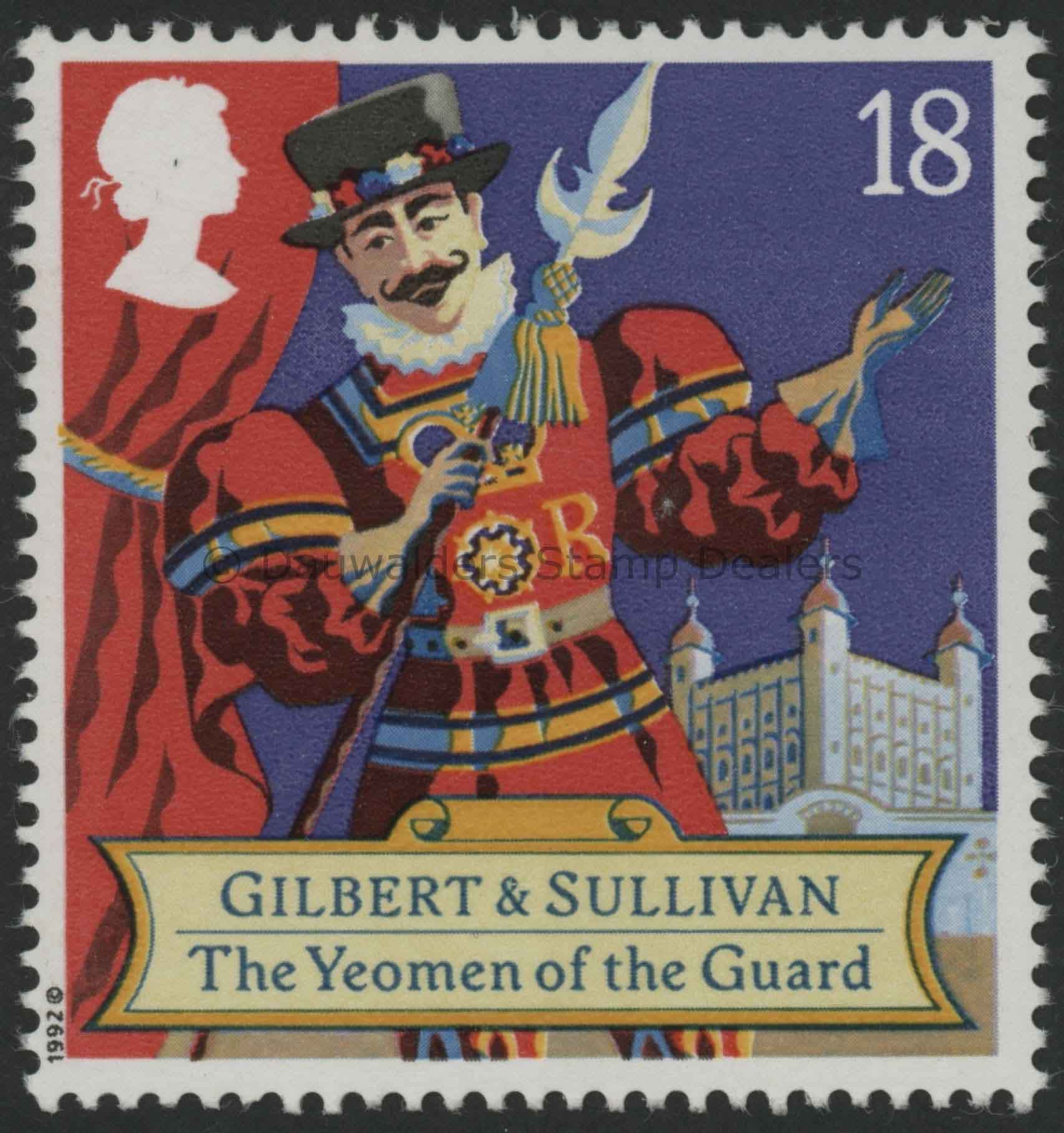 SG1624 18p Yeoman of the Guard 1992 Gilbert and Sullivan