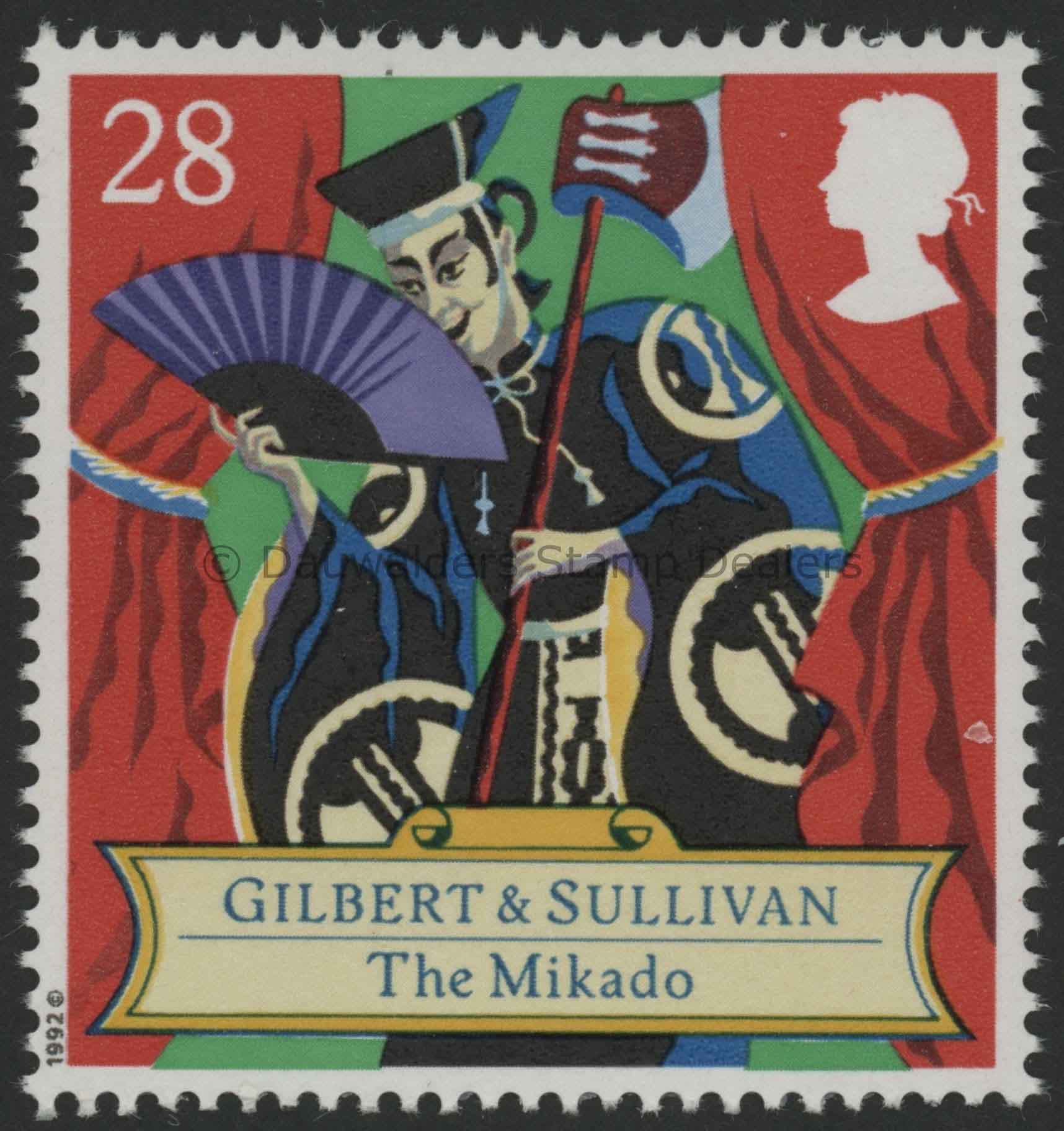 SG1626 28p Mikado 1992 Gilbert and Sullivan