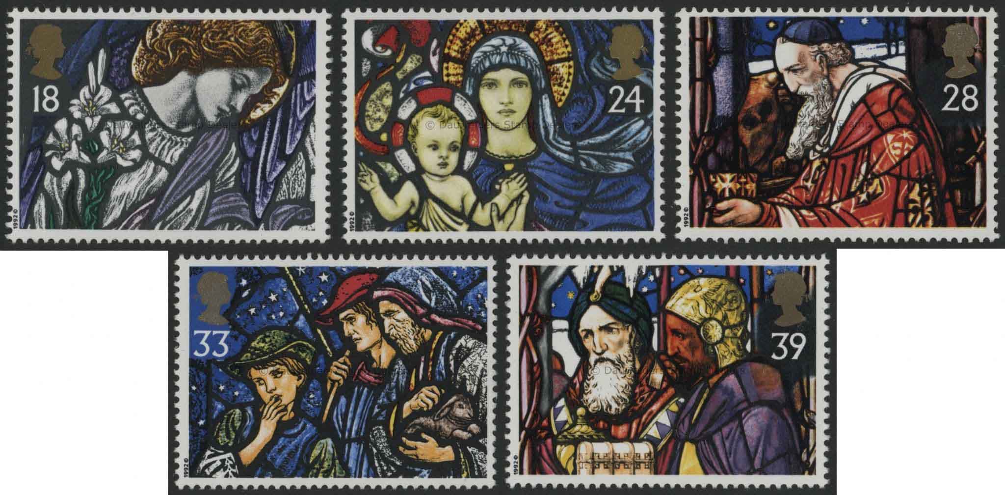 SG1634-1638 Set of 5 1992 Christmas