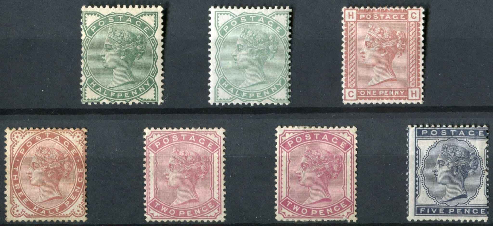 SG164-169 Inc 2 x d SG166, set of 7 inc 2 x 168/168a, good mint