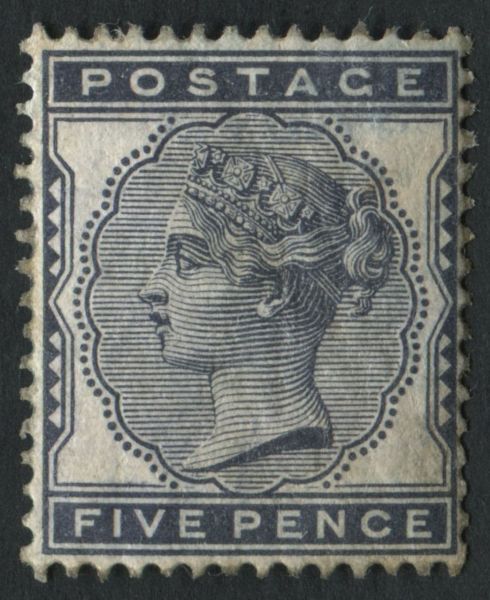 SG169 1880-81 5d Indigo, odd gum tone spot but U/M