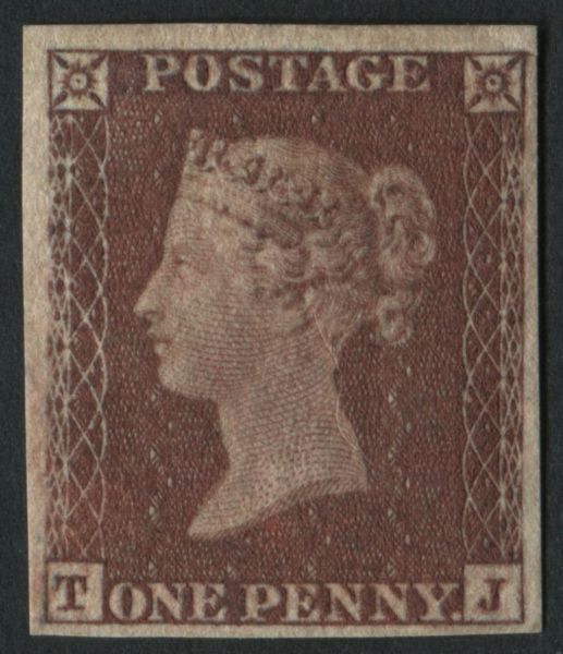 SG17 SpecC1 1854 1d Red-Brown Pl191 TJ imperf IMPRIMATUR, 4 margins