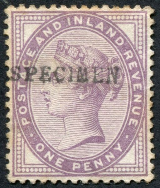 SG172 1d Lilac overprint SPECIMEN