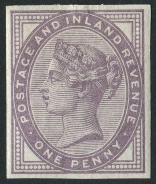 SG172imp 1881 1d Lilac imperf IMPRIMATUR from plate 17, fine mounted mint