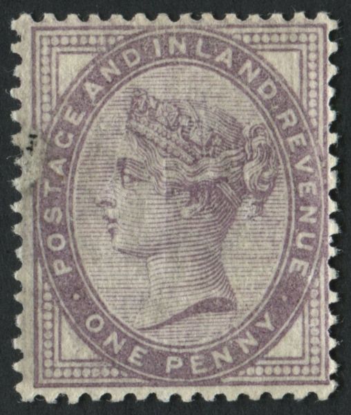 SG173a 1881 1d lilac, 16 dots, error Printed on the gummed side, fine appearance.