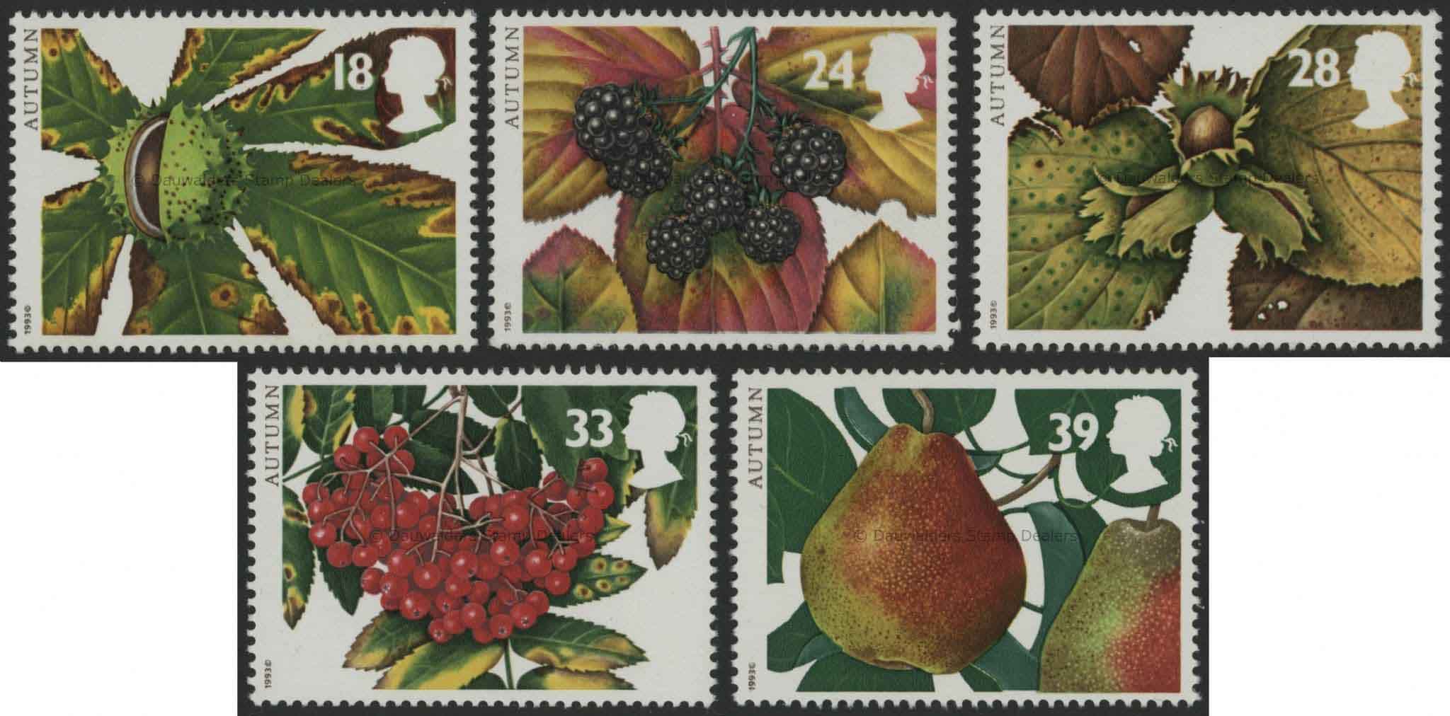 SG1779-1783 Set of 5 1993 Autumn