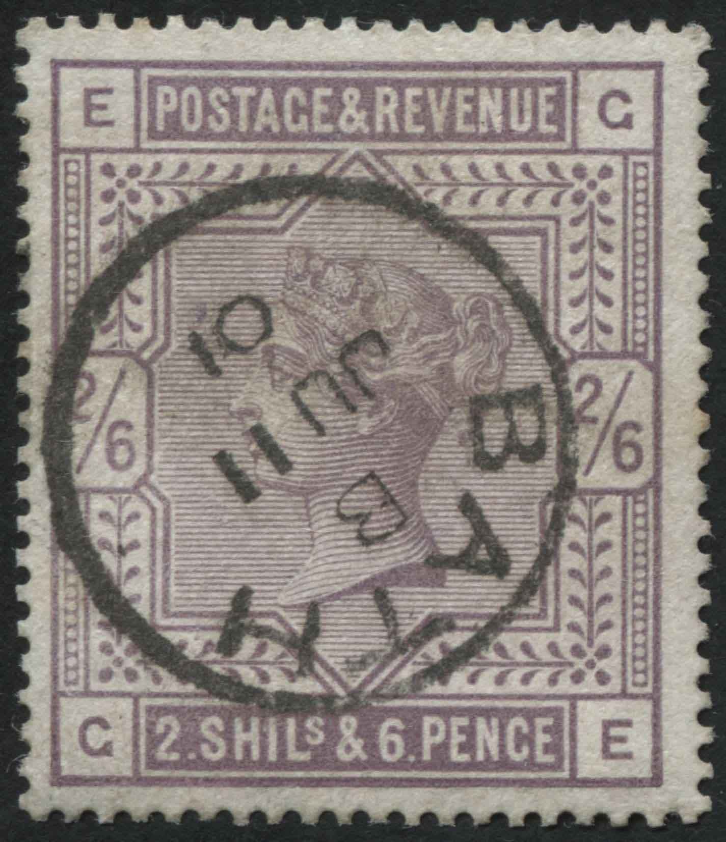 SG178 2/6d Lilac, BATH cancel bang in the centre