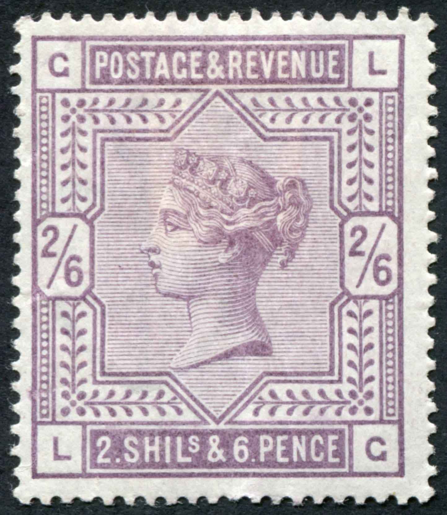 SG179 2/6d mint, vertical creasing