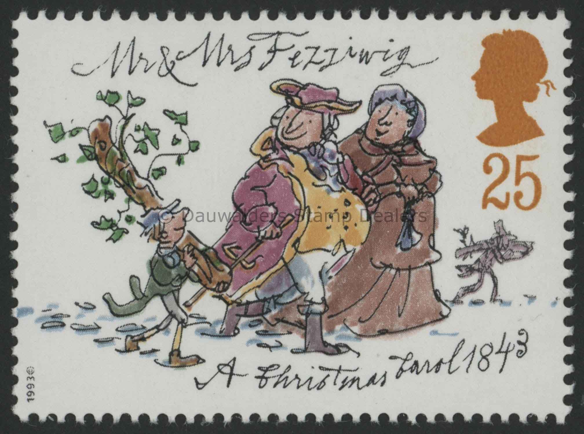 SG1791 25p Mr and Mrs Fezzwig 1993 Christmas 'Christmas Carol'