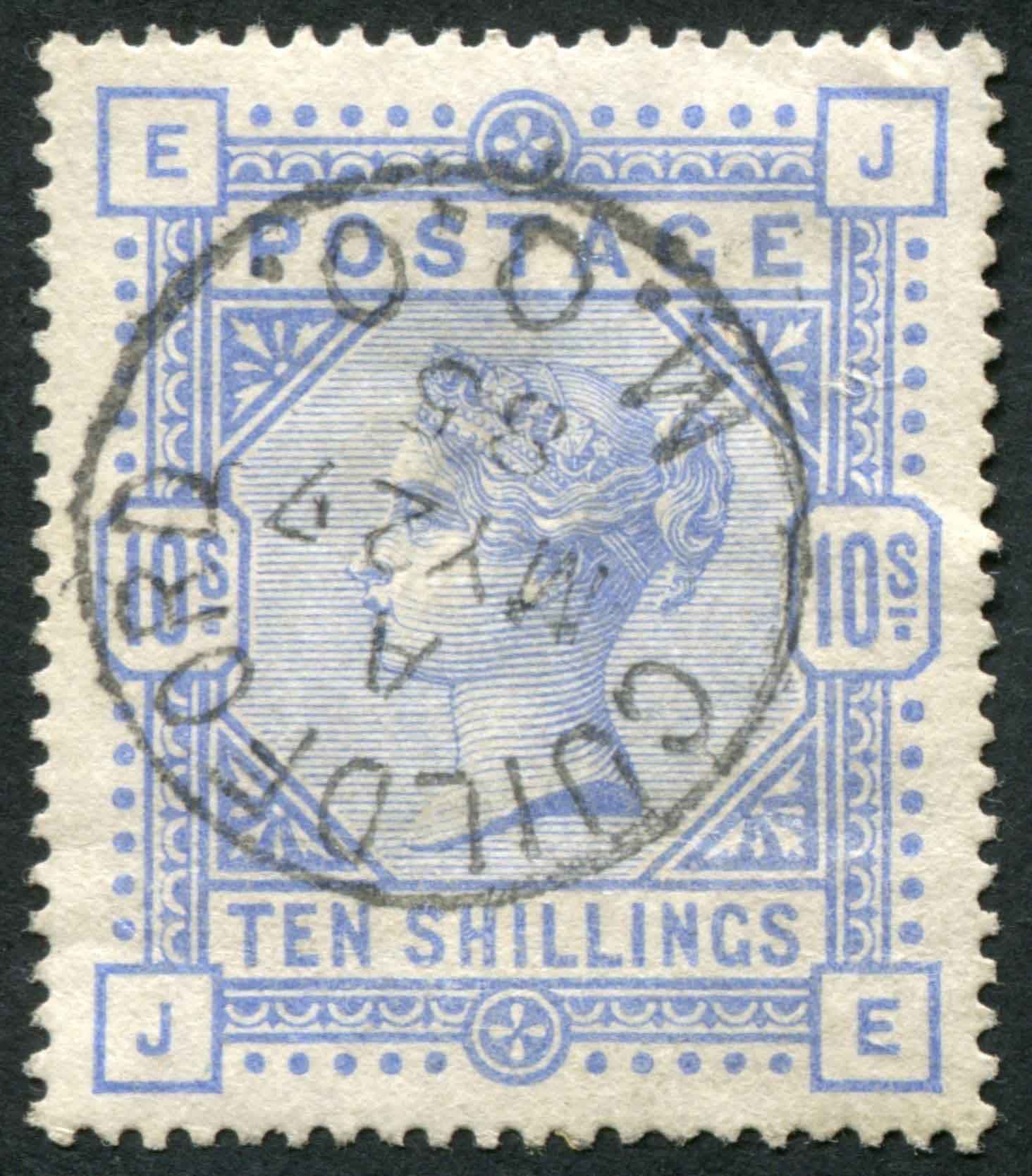 SG182 Stated by Brandon certificate 10/- Cobalt is genuine, thinned and small imperfections, insignificant fault - startling colour