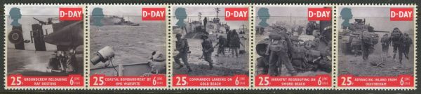 SG1824-1828 Strip of 5 1994 50th Anniv. Of D-Day