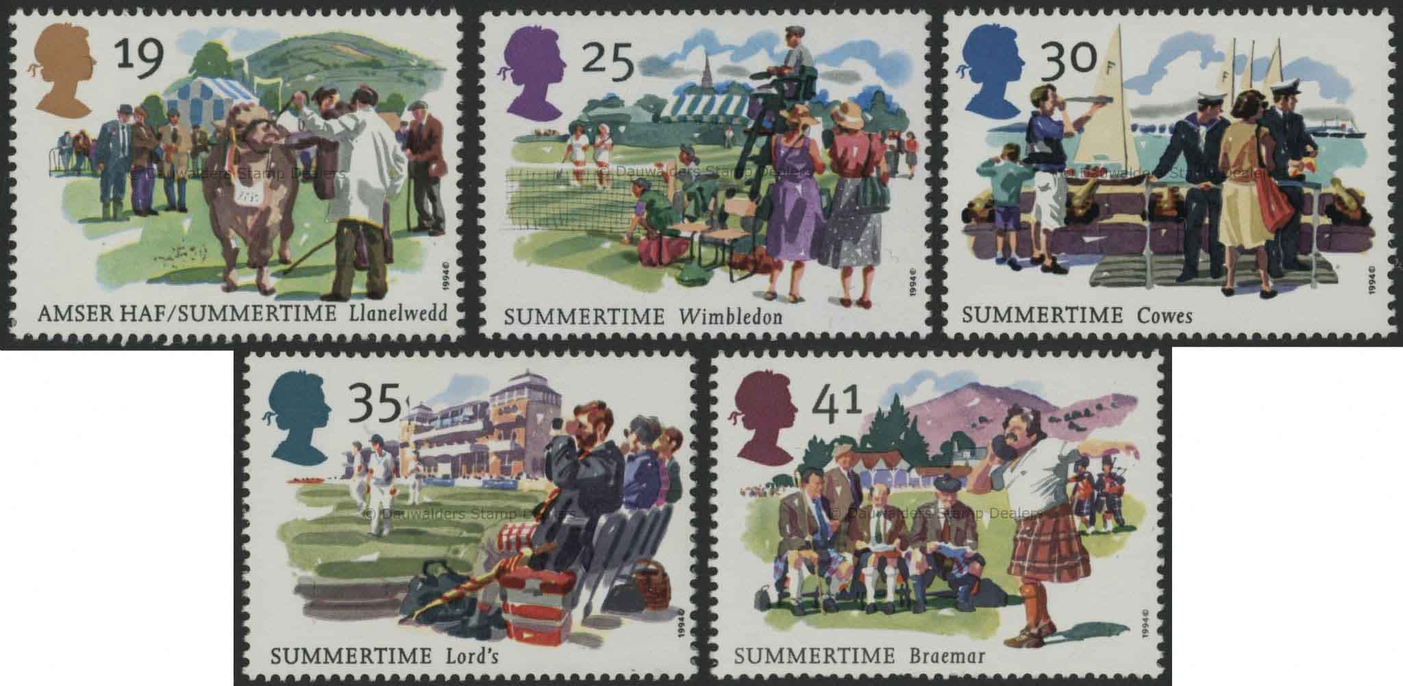 SG1834-1838 Set of 5 1994 Summertime