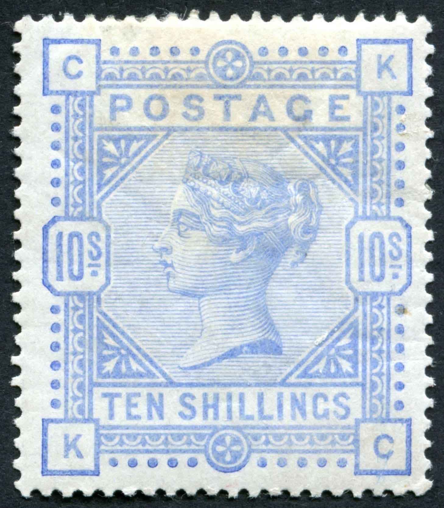 SG183a 10/- mounted mint with original gum, slight gum discolour