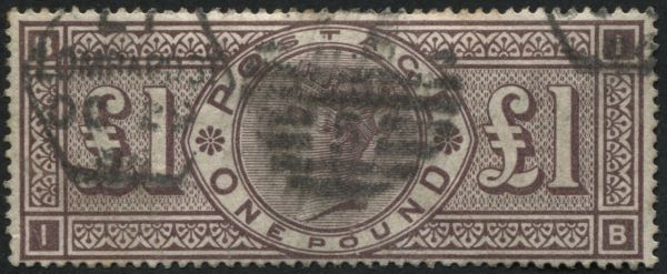 SG185 1 Brown Lilac IB, Lombard Street cancel very clean