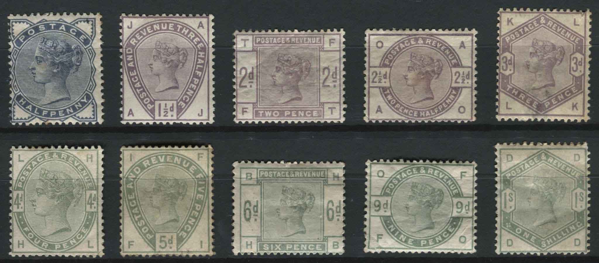 SG187-196 Fair to v fine good colours 1883, most attractive