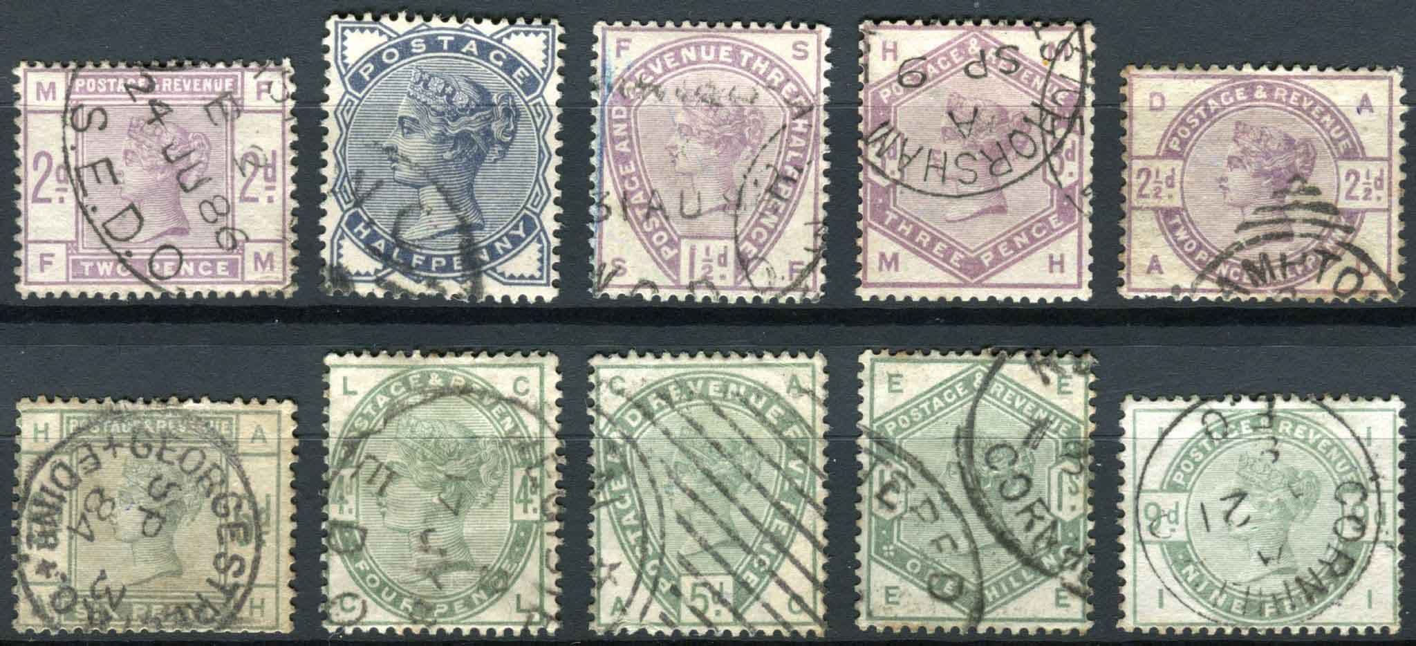 SG187-196 The full set of 10 VF/U, all have bright colours