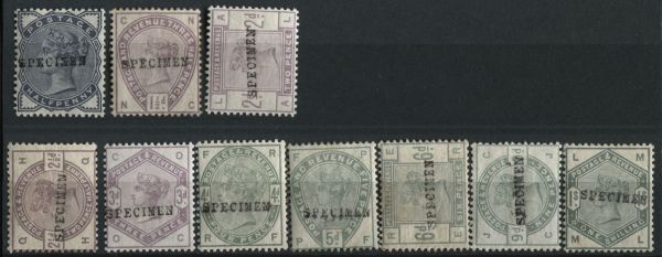 SG187s-96s 1883-84 d to 1s set of 10, an exceptionally fine mint set overprinted SPECIMEN