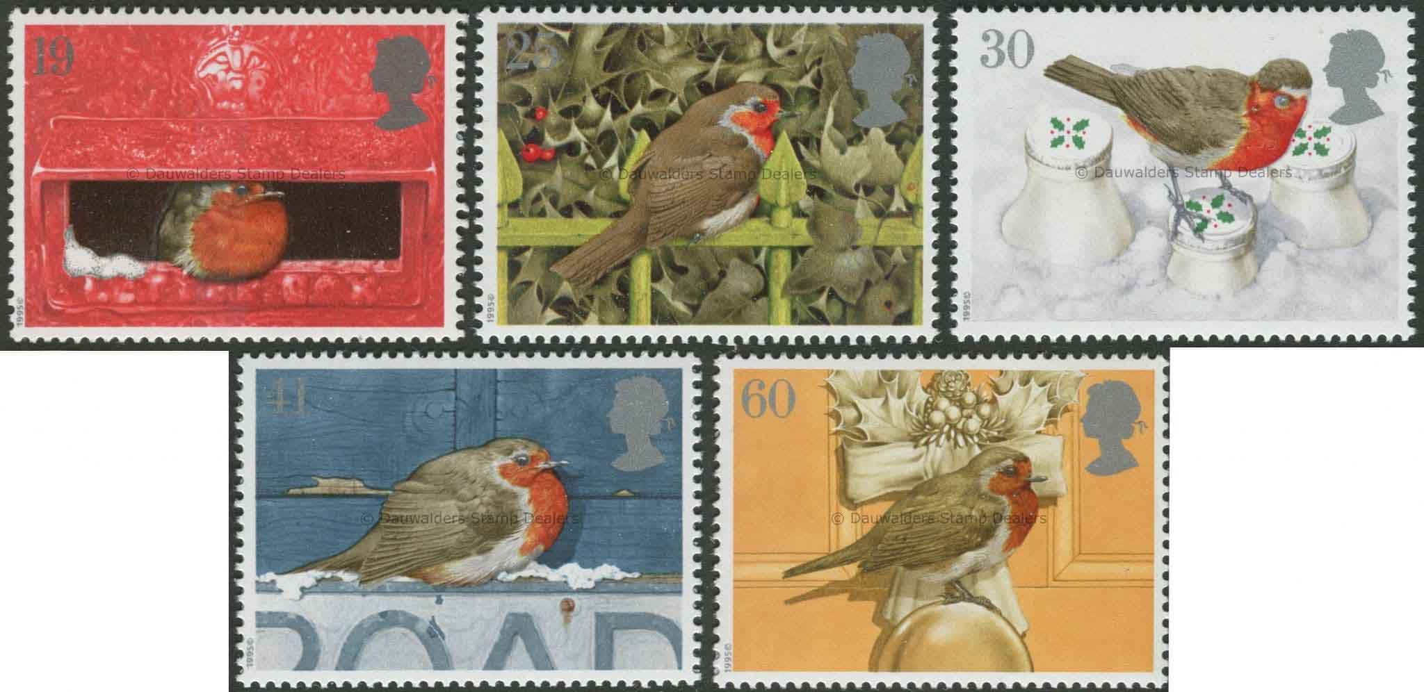 SG1896-1900 Set of 5 1995 Christmas - Robins