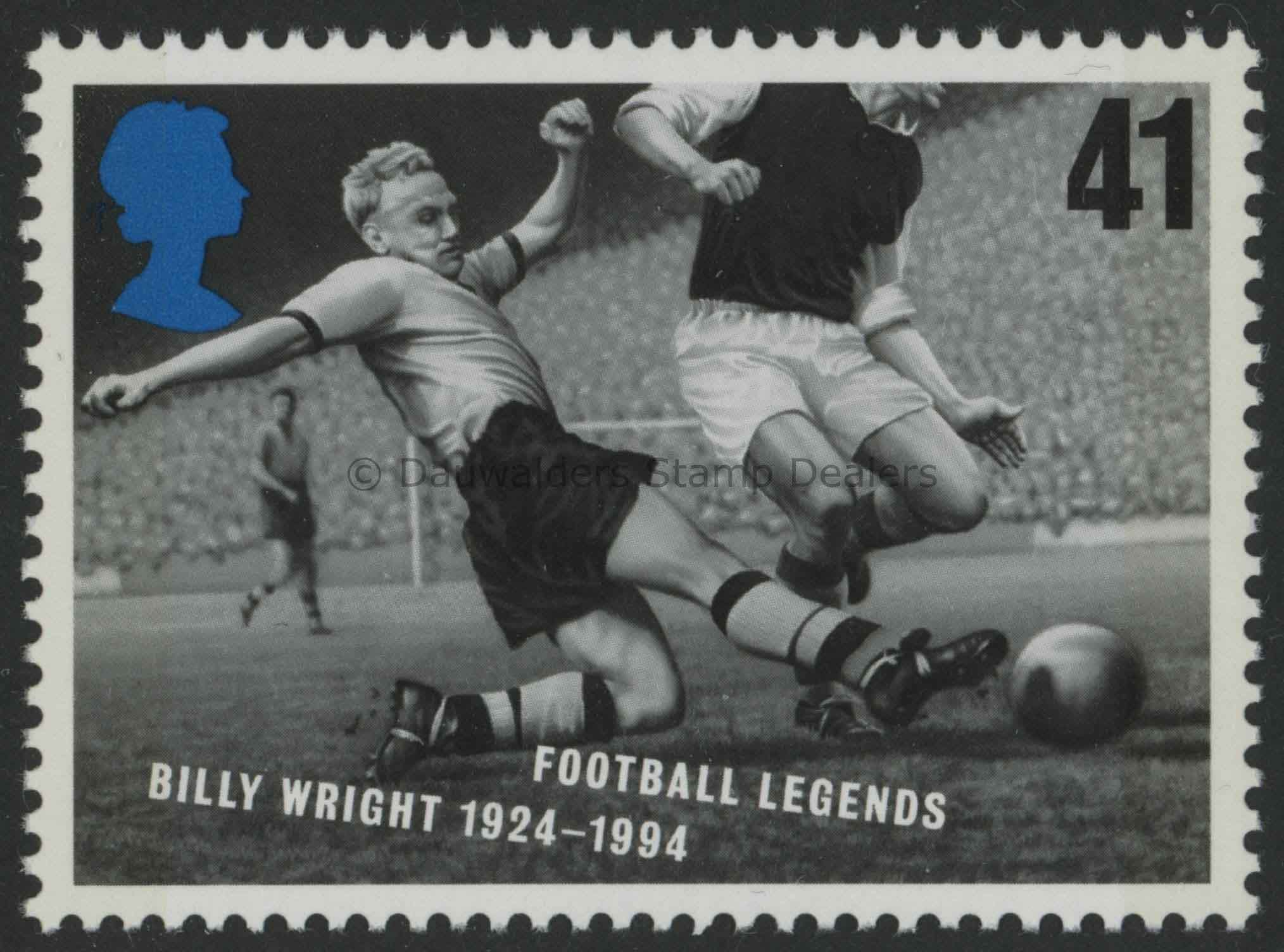 SG1928 41p Billy Wright 1996 Footballing Greats