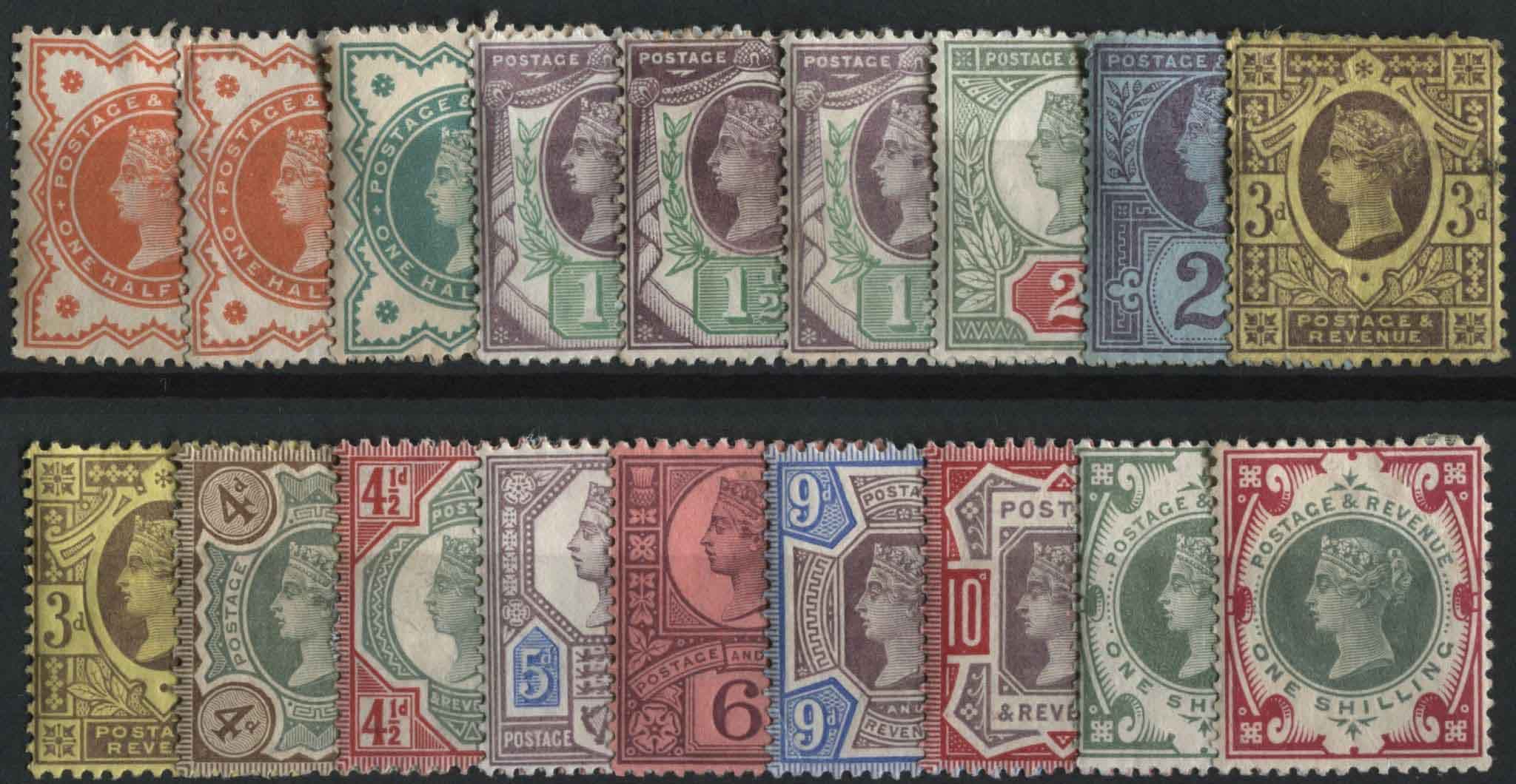 SG197-214 1887 Q.V. Jubilee set of 14, U/M