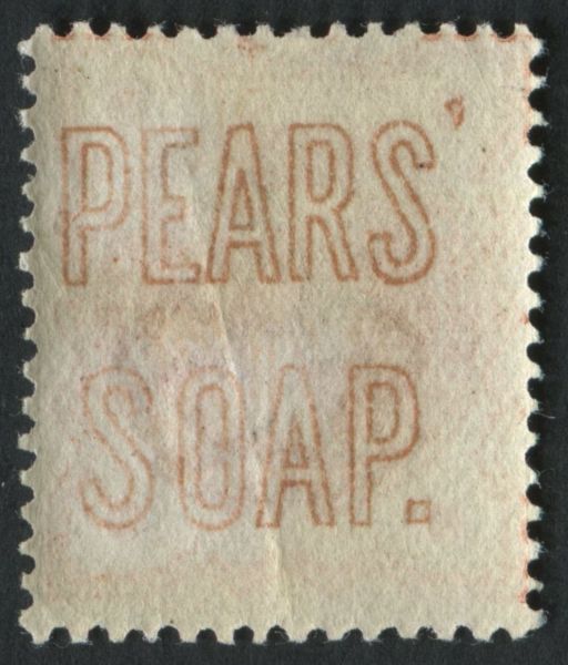 SG197 K27(1)m d Deep vermilion very fine mint underprint Pears Soap