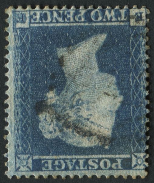 SG19wi 1854-57 2d Blue Plate 4 EF Wmk Inv, superb used