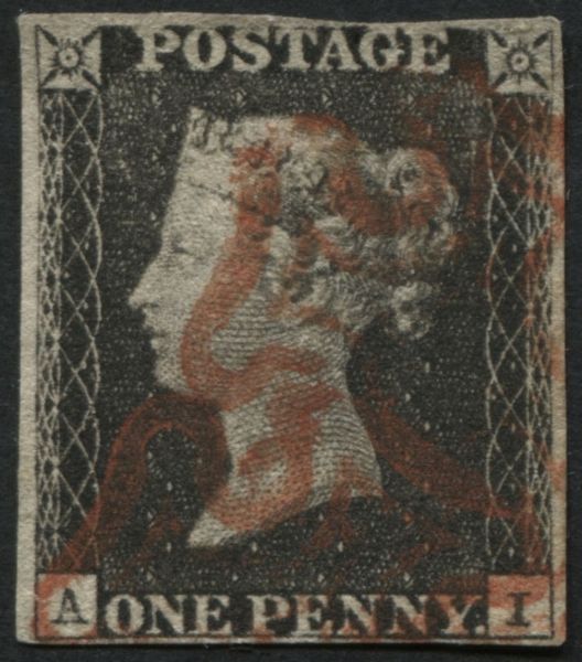 SG2 1d Black AI plate 1b, 4 close margins