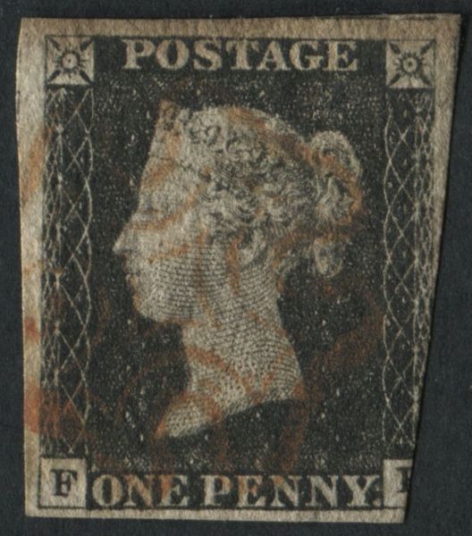 SG2 1d Black plate 2 FH, 3 margins