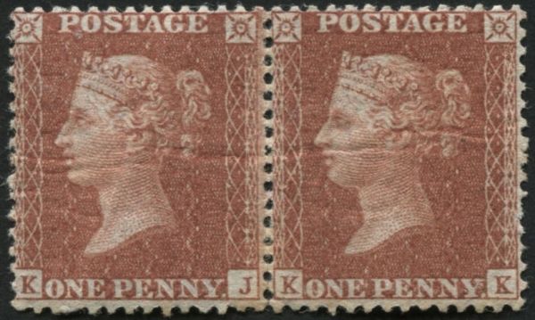 SG2 1d Black plate 4 KL, 4 good even margins pale Red Maltese cross in centre