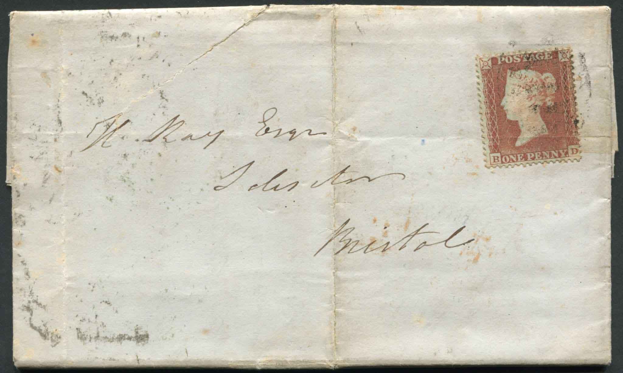 SG20 1d light Red-Brown BD on cover, v fine light cancel