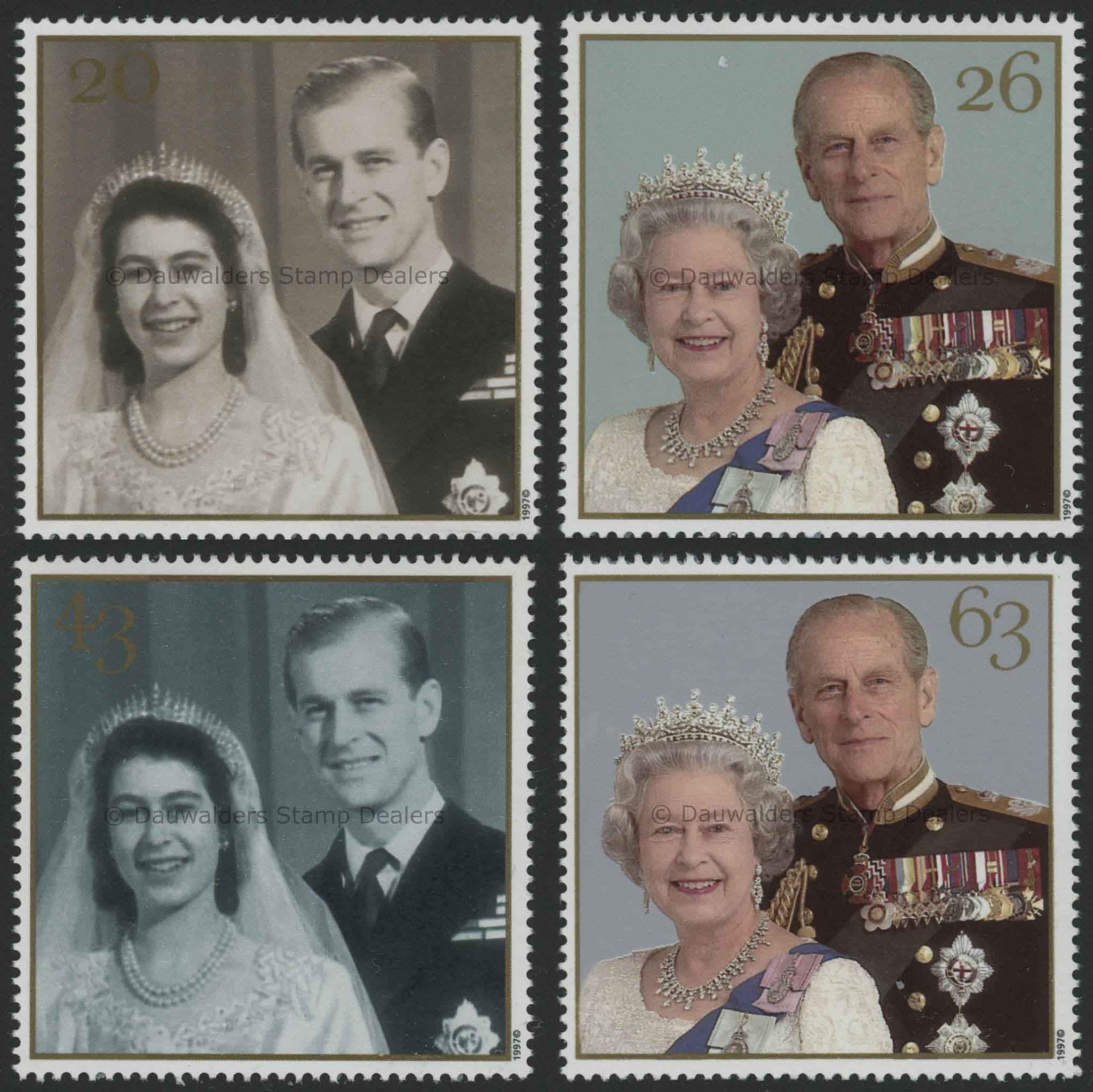 SG2011-2014 Set of 4 1997 Queen Golden Wedding