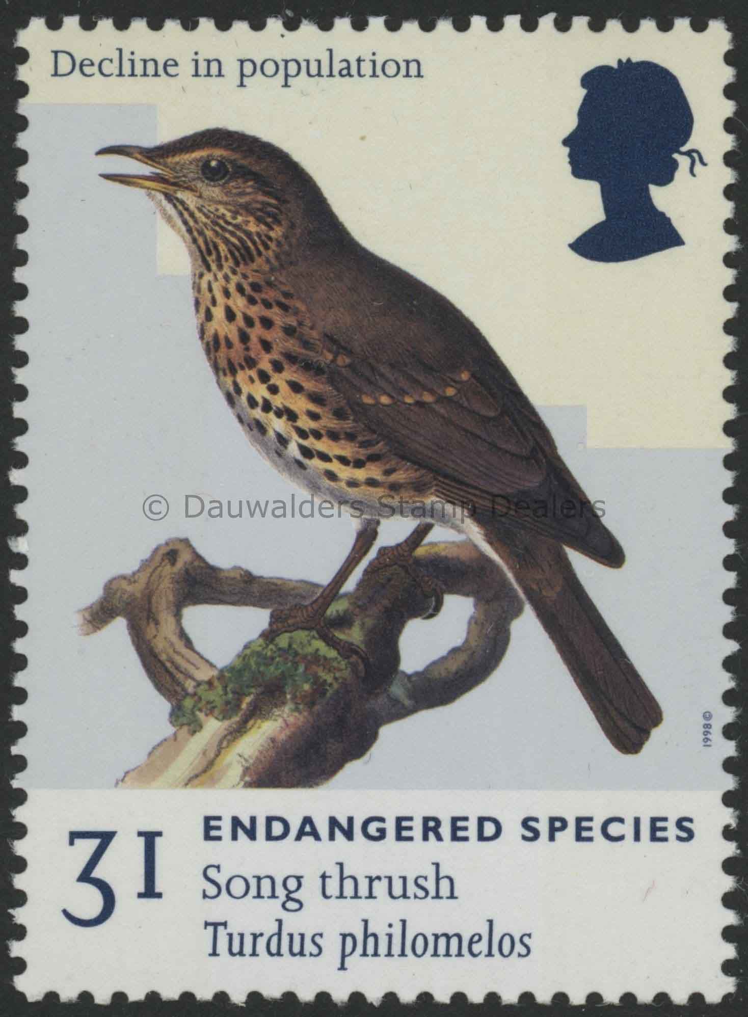 SG2017 31p Song Thrush 1998  Endangered Species