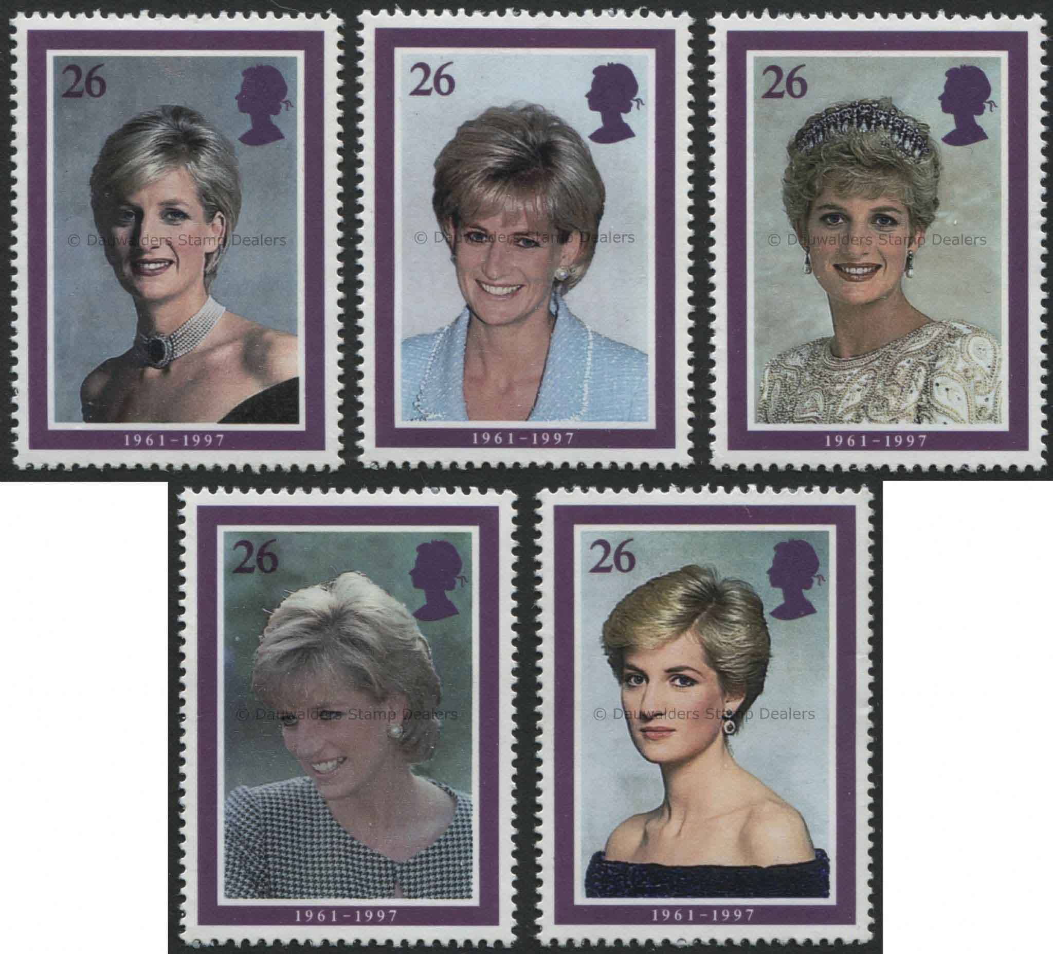 SG2021-2025 Set of 5 1998 Princess of Wales - Fine Used