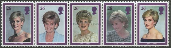 SG2021-2025 Strip of 5 1998 Princess of Wales