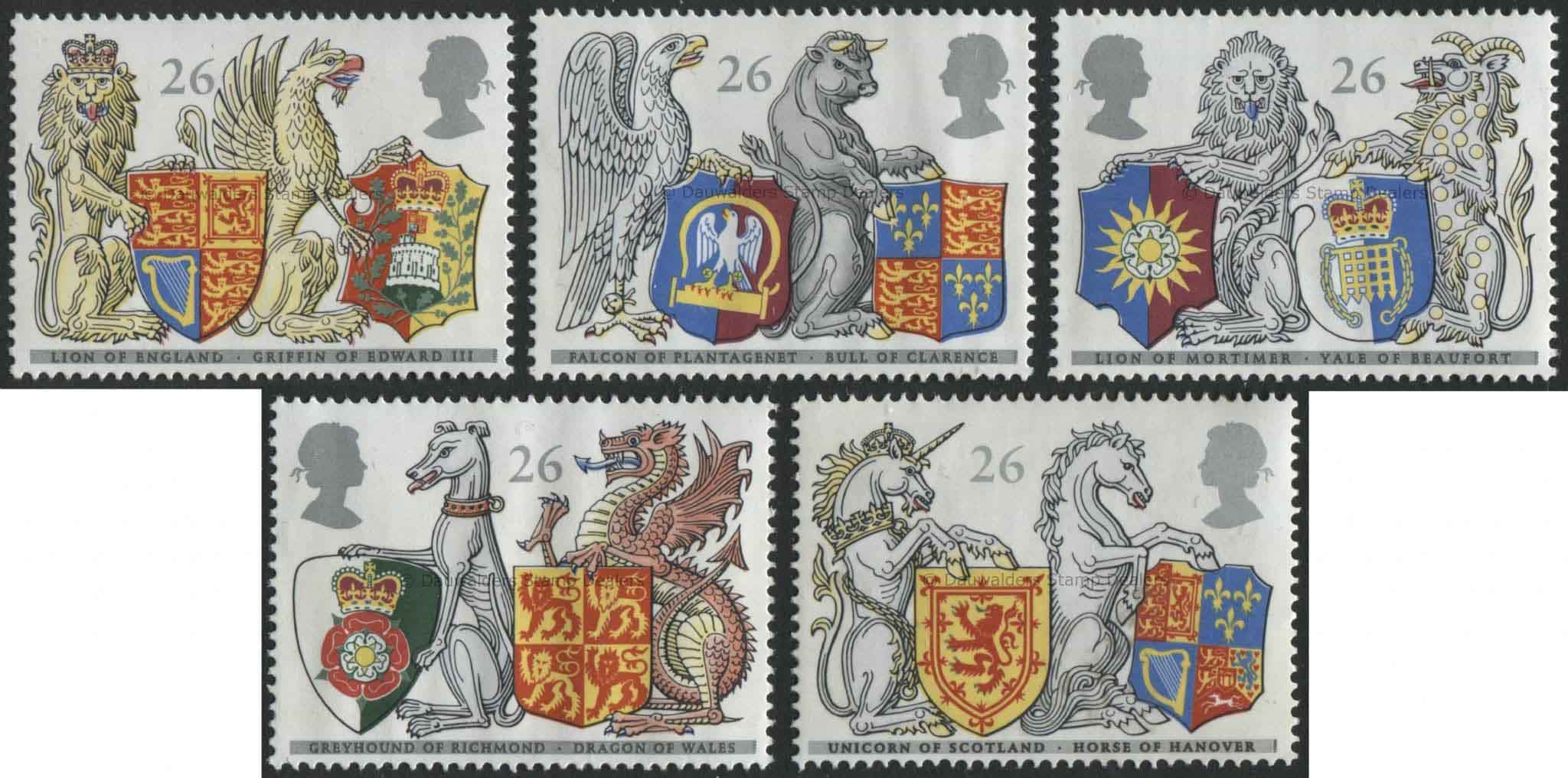 SG2026-2030 Set of 5 1998 Queen's Beasts